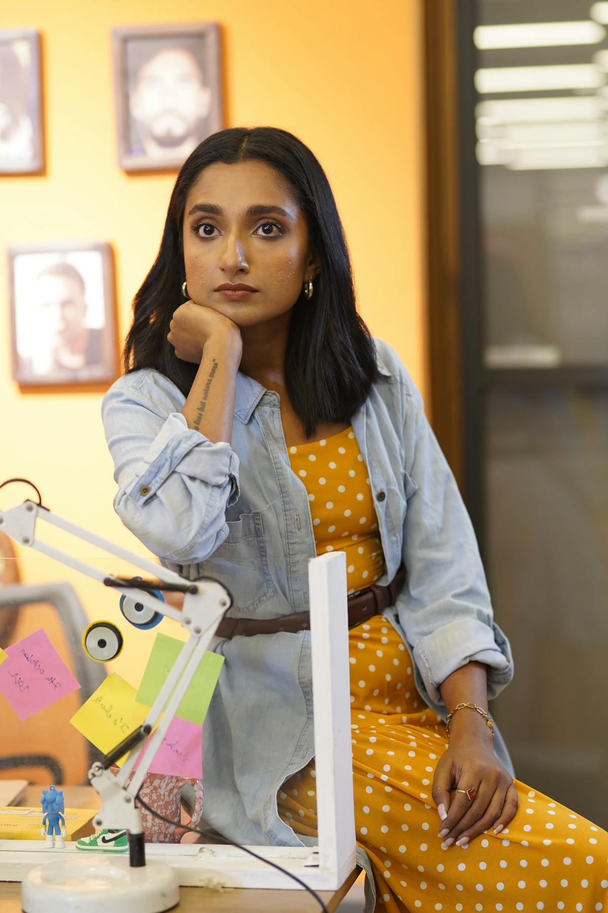 Indian woman at an office desk